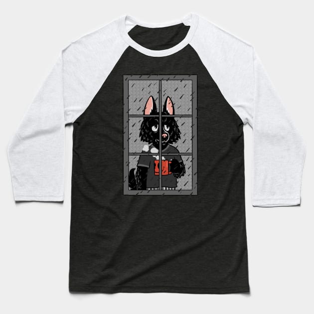 Black Dog Baseball T-Shirt by JenniferSmith